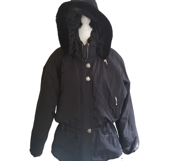 Obermeyer Jackets & Blazers - Obermeyer black Adriatic faux fur hood thermolite ski coat jacket size 12
